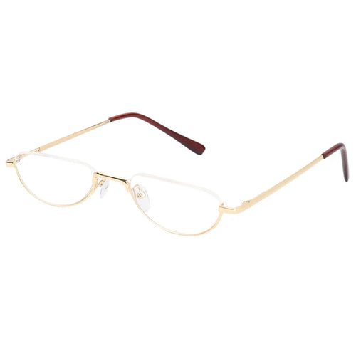 Slim Oval Metal Frame Glasses