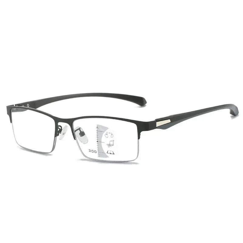 Slim Half-Rim Rectangular Glasses