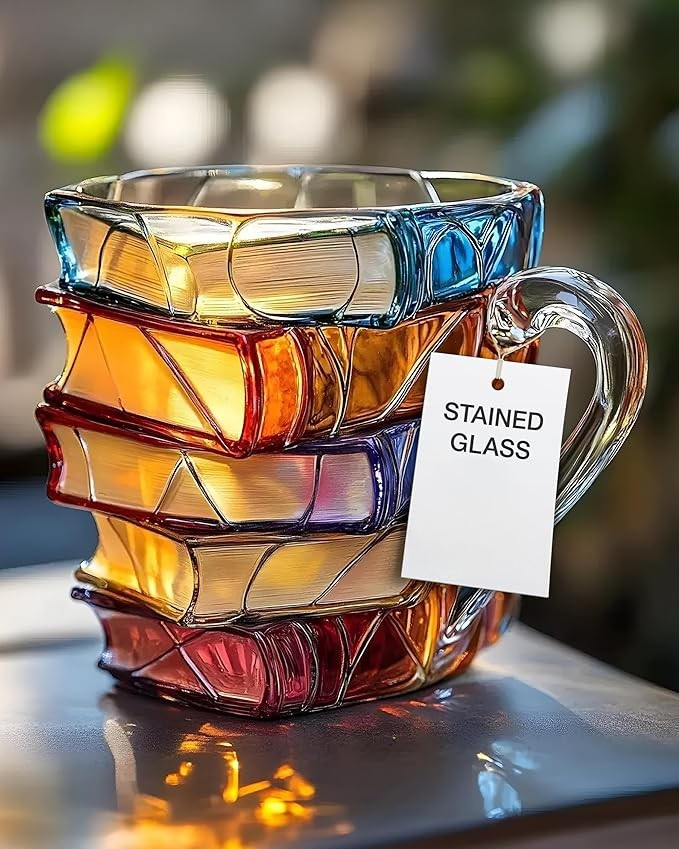 3D Book Mug Glass